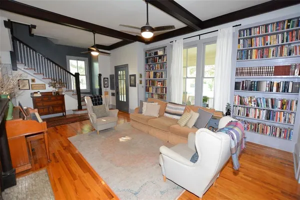 a bathroom with a shower and a toilet
