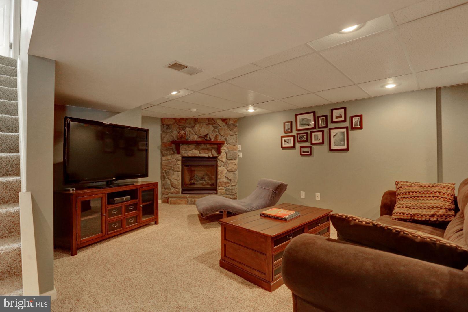 807 Cameron Street Reading, PA 19607 - Photo 23 of 32 LL Family Room- Stone Gas Fireplace