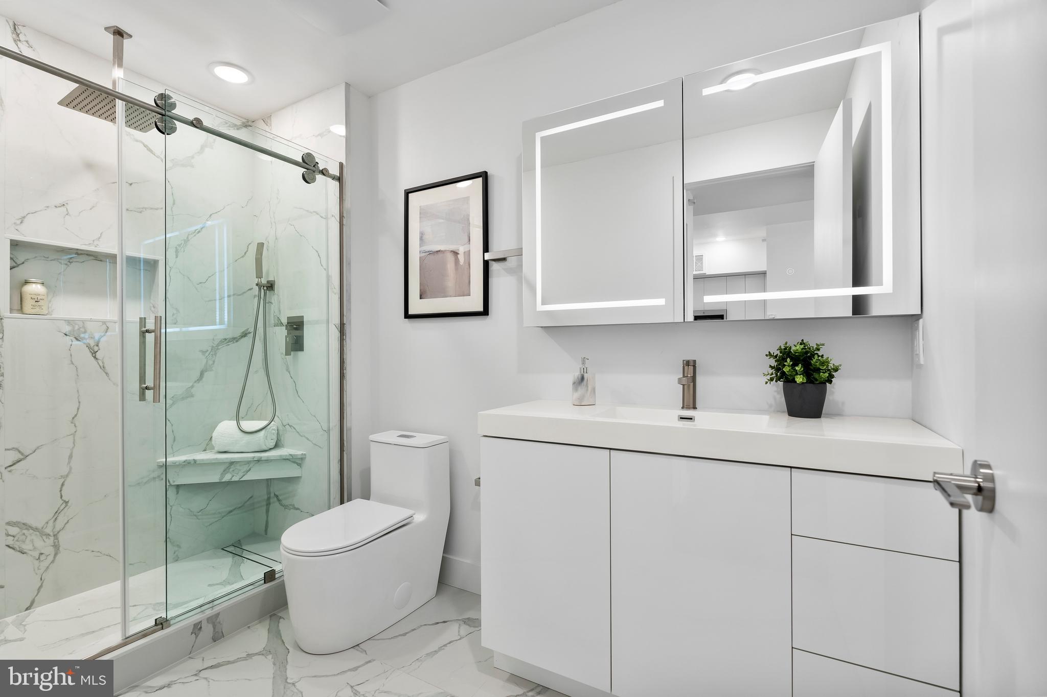 300 Christian Street, Unit 202 Philadelphia, PA 19147 - Photo 18 of 27 a bathroom with a sink toilet and shower