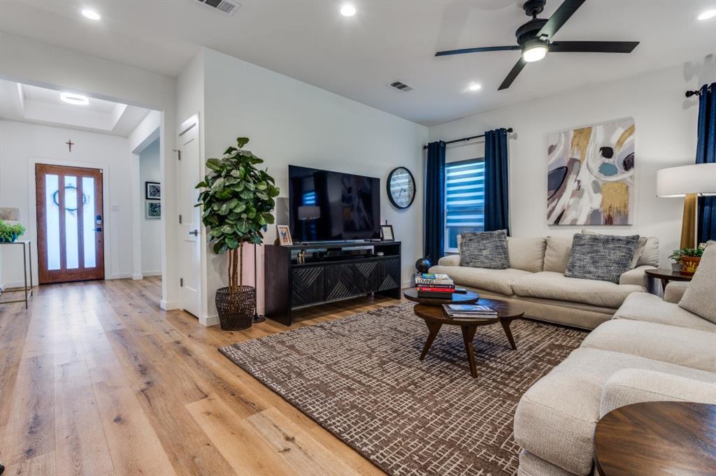 1110 Claude Street Dallas, TX 75203 - Photo 2 of 12 a living room with furniture and a flat screen tv