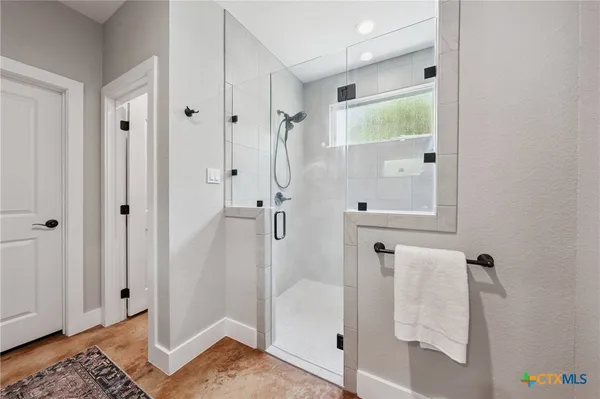 a bathroom with a shower