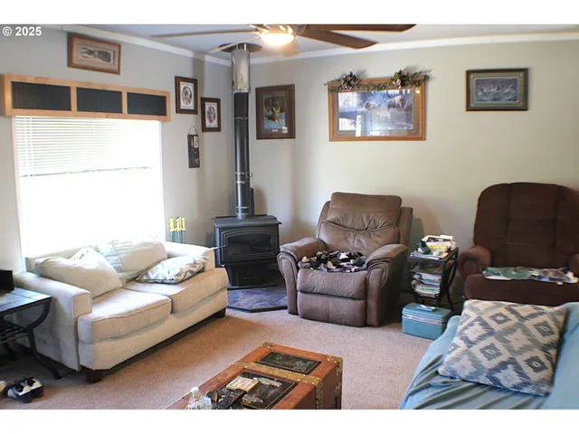 a living room with furniture and a couch