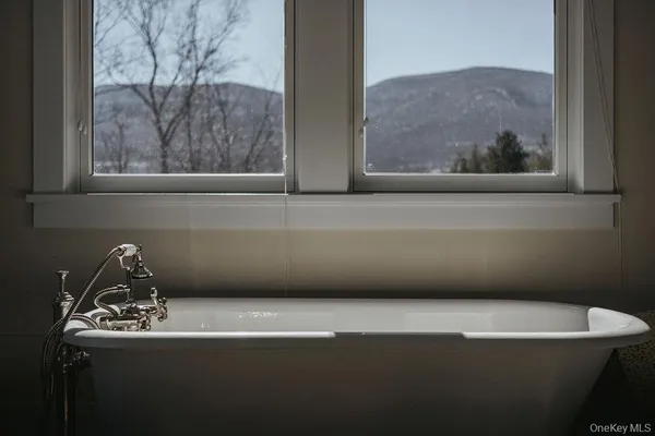 a close up of a bathtub