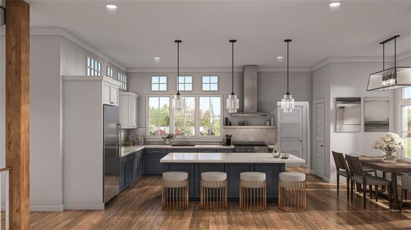 172 Railroad Street Canton, GA 30114 - Photo 3 of 8 a kitchen with kitchen island granite countertop a table and chairs