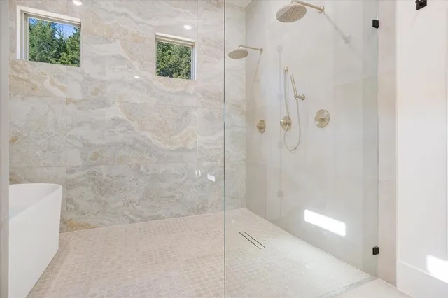 a bathroom with a shower