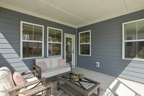 a view of a swimming pool and an outdoor space