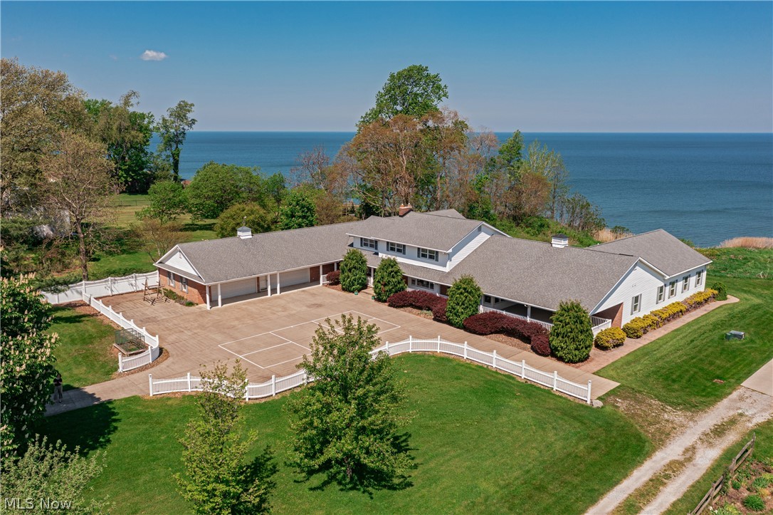 1300 Lake Road Conneaut, OH 44030 - Photo 1 of 45 Front aerial view showing pickle ball court