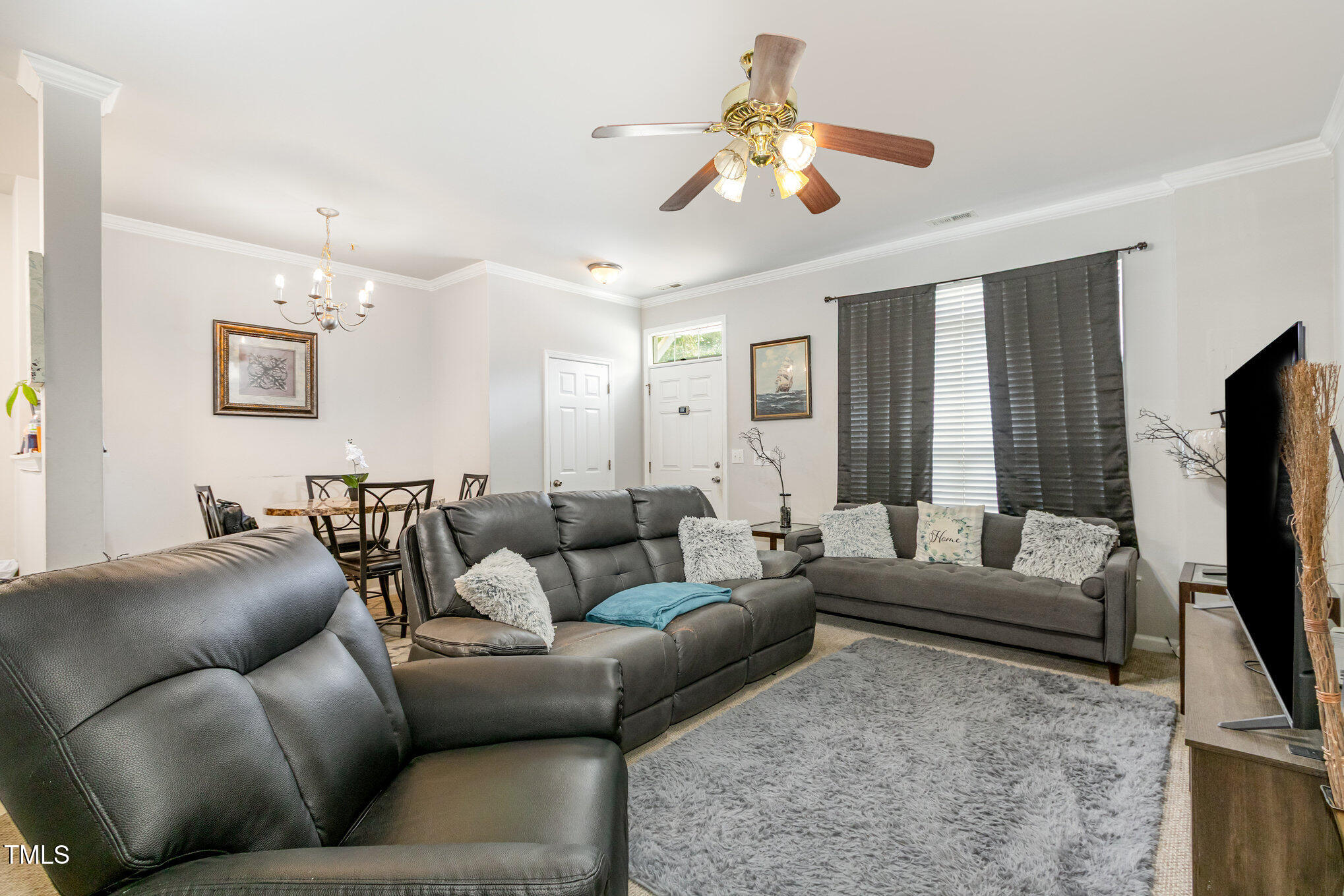 2220 Raven Road, Unit 104 Raleigh, NC 27614 - Photo 5 of 22 a living room with furniture ceiling fan and a rug
