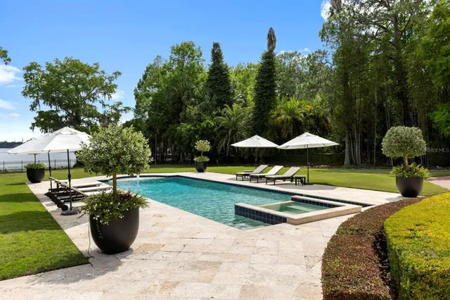 a view of outdoor space with seating area