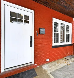 a front view of a building