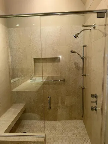 a bathroom with a shower