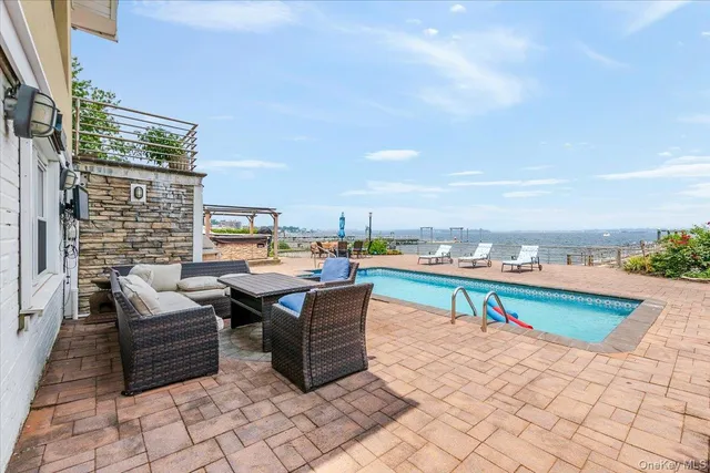 a view of outdoor space with seating