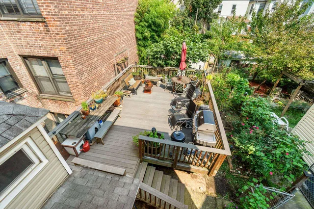 a view of an outdoor space with seating