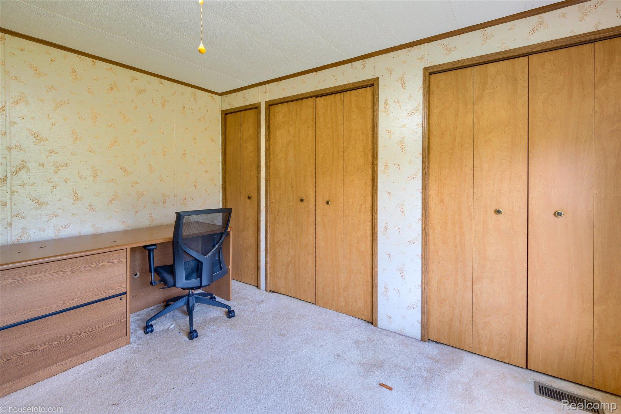 13566 Kaufman Road Capac, MI 48014 - Photo 20 of 50 Unfurnished office with wallpapered walls, carpet, and crown molding