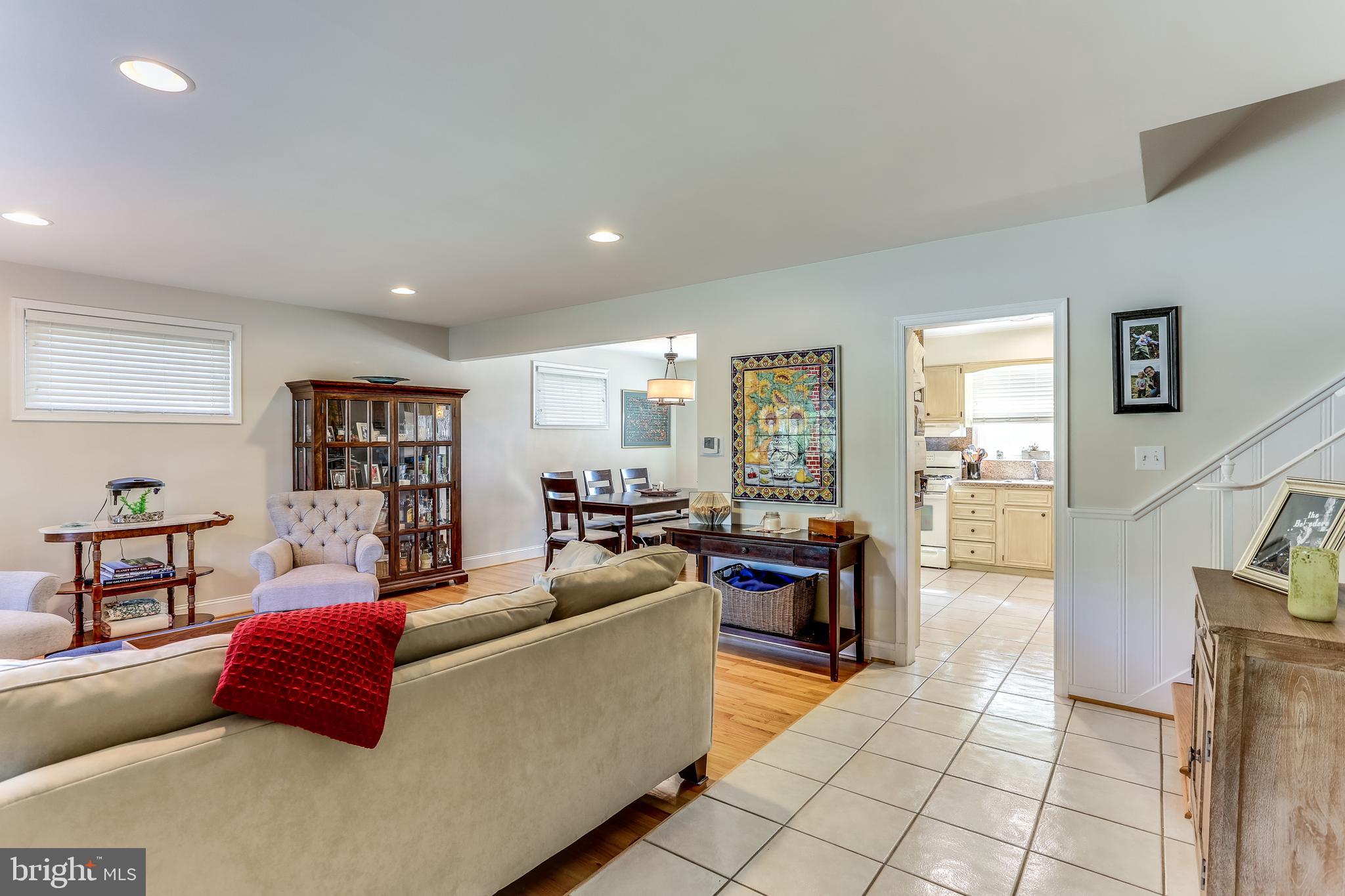 Sun Filled Living Room Looking Into kitchen