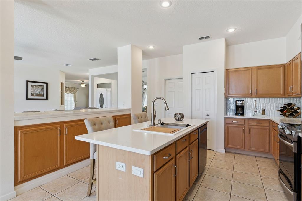 13319 Via Roma Circle Clermont, FL 34711 - Photo 15 of 43 a kitchen that has a sink and a stove in it