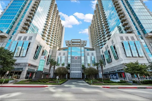 a view of a building and a street