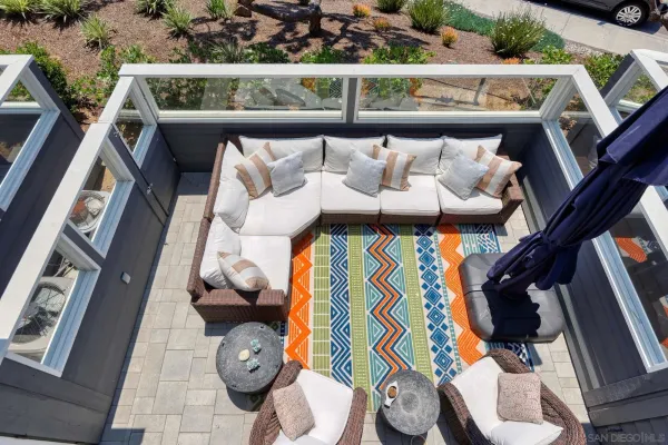 a view of a swimming pool with a lounge chairs