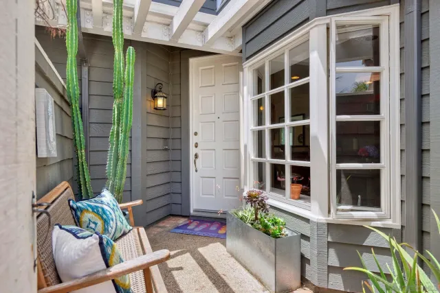 a view of balcony with an outdoor seating
