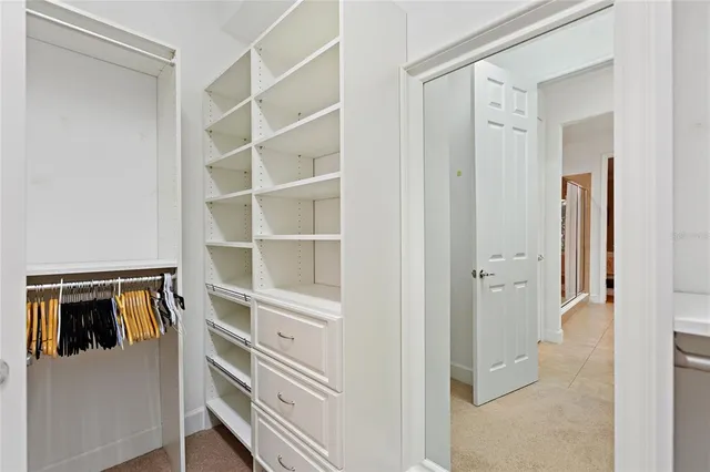 a view of a walk in closet