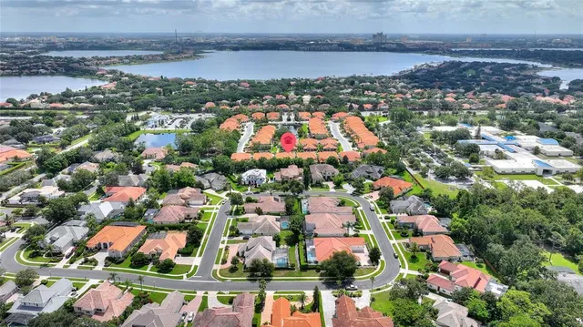 an aerial view of multiple house