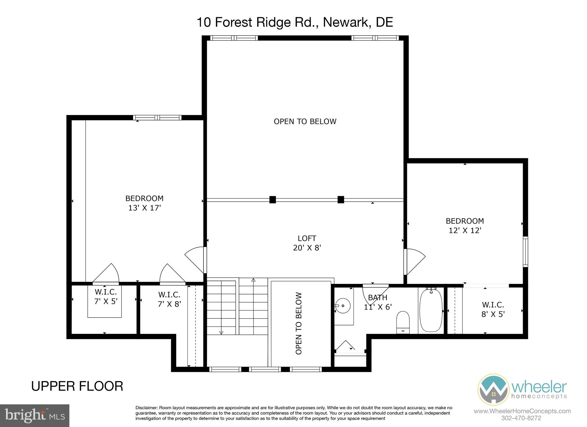10 Forest Ridge Road Newark, DE 19711 - Photo 49 of 50 Upper Level Floor Plan