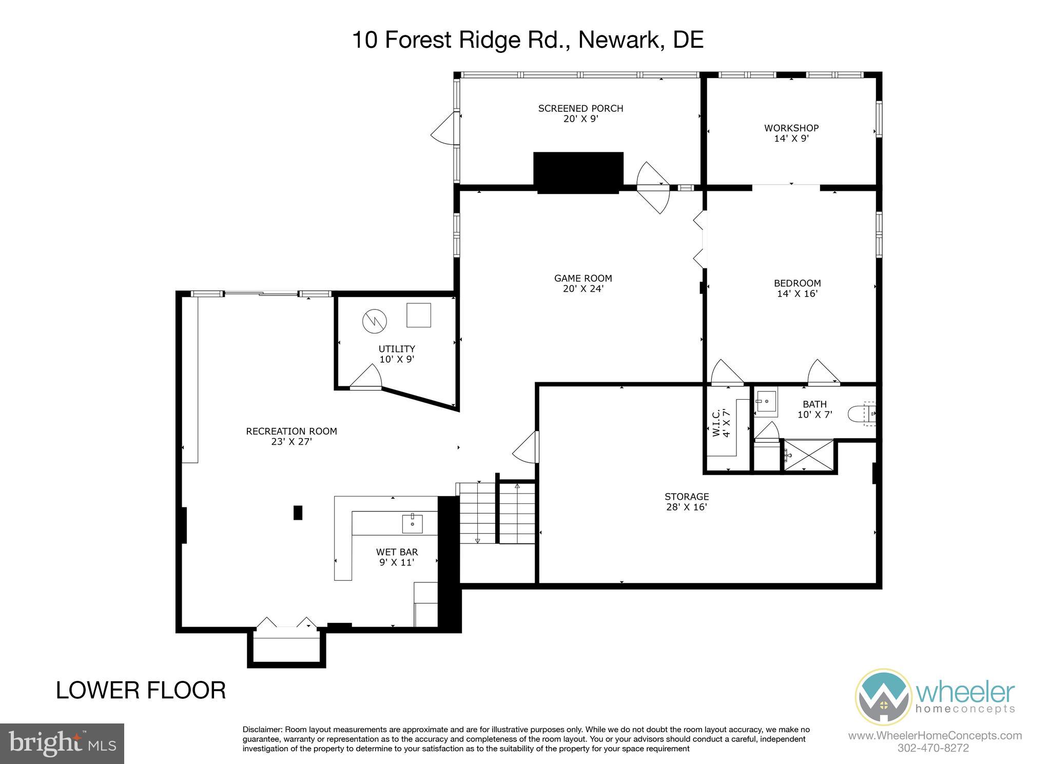 10 Forest Ridge Road Newark, DE 19711 - Photo 50 of 50 Lower Level Floor Plan