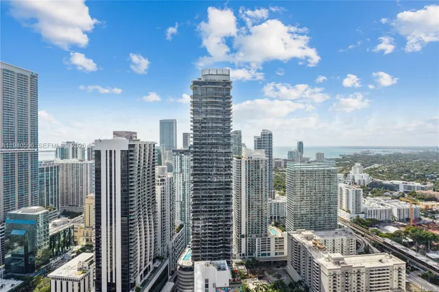 a view of a city with tall buildings