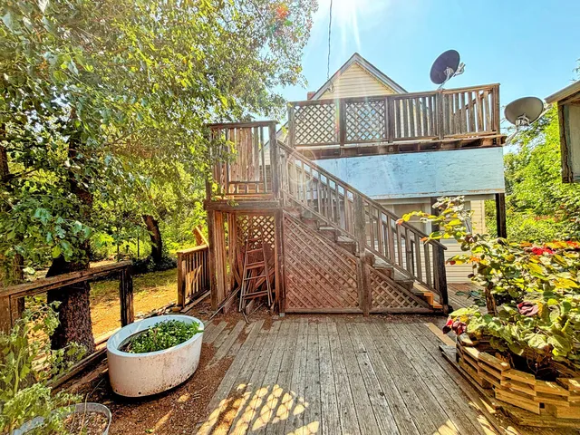 a backyard of a house