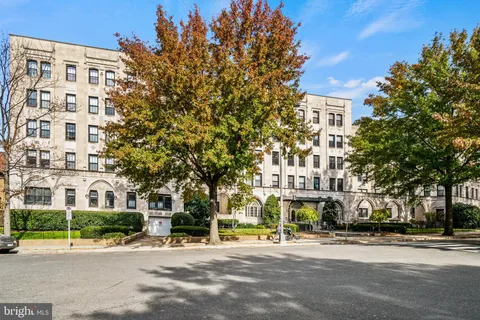 front view of a building with a street