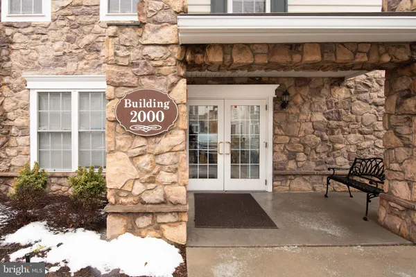 a front view of a building with glass door