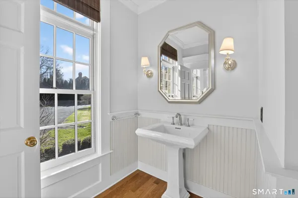 a view of wooden door