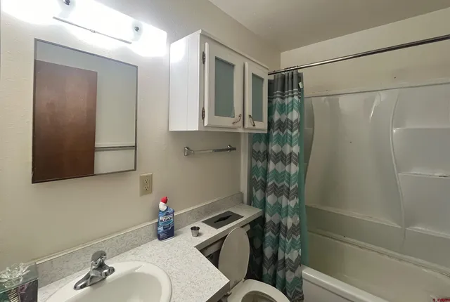 a view of a backyard with wooden fence