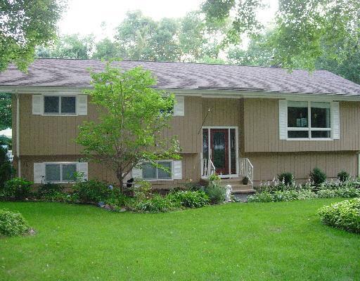 a view of a house with a yard plants and large tree