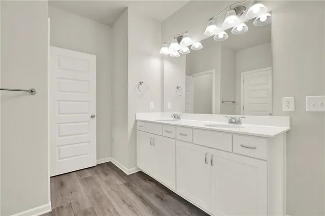 a view of an entryway with kitchen