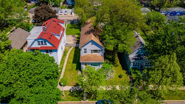 an aerial view of a house