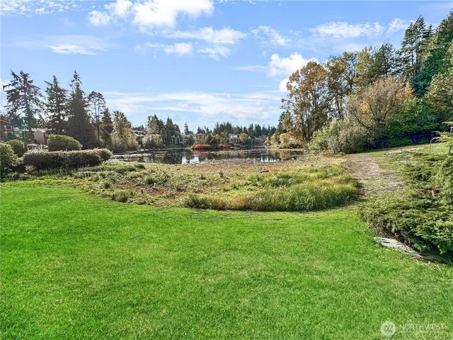 a view of a lake with houses