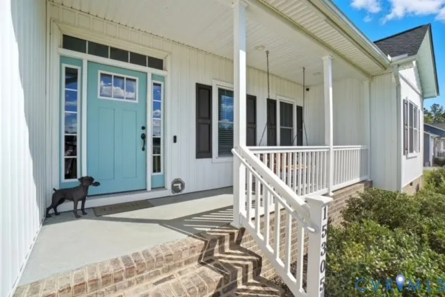 front view of a house with a porch
