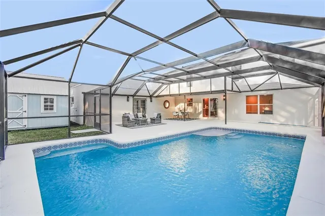 a outdoor living space with furniture