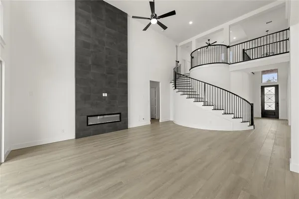 a view of kitchen with wooden floor