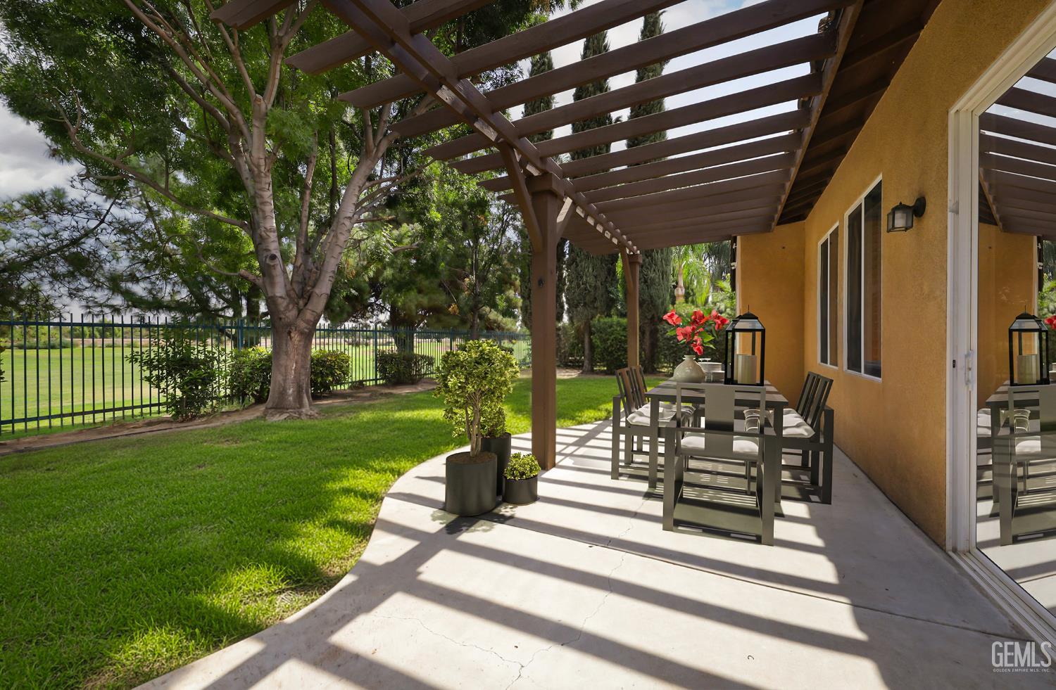 Undisclosed Address Bakersfield, CA 93312 - Photo 33 of 44 a view of a porch with furniture and garden