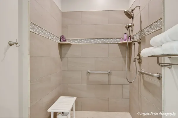 a living room with large couches