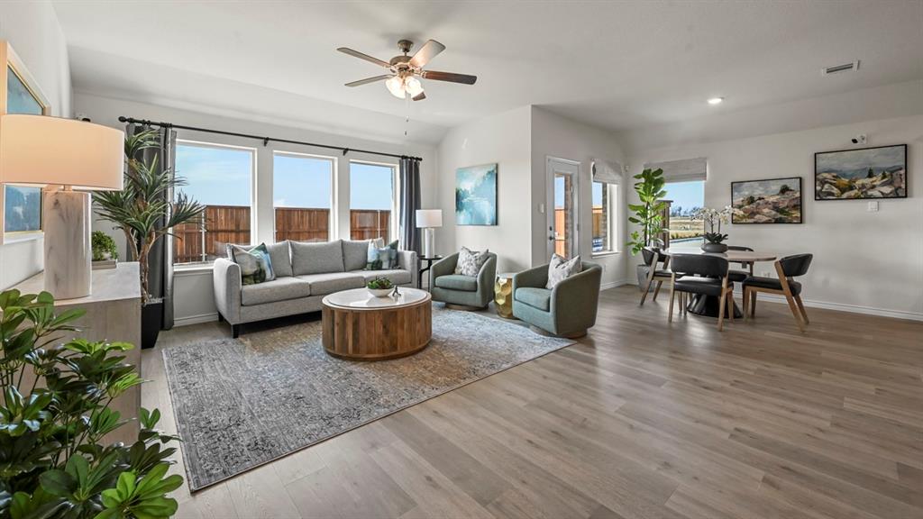 4020 Red Blf Street Pilot Point, TX 76258 - Photo 32 of 39 a living room with furniture wooden floor and a large window