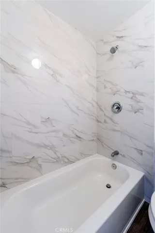 a bathroom with a tub