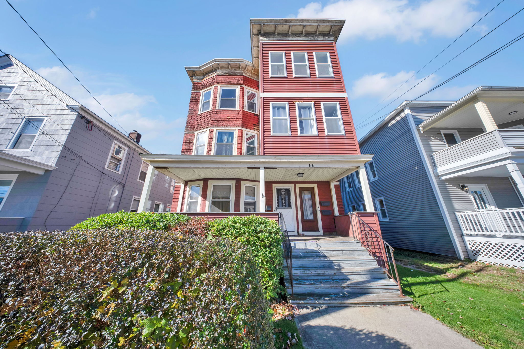 a front view of a house