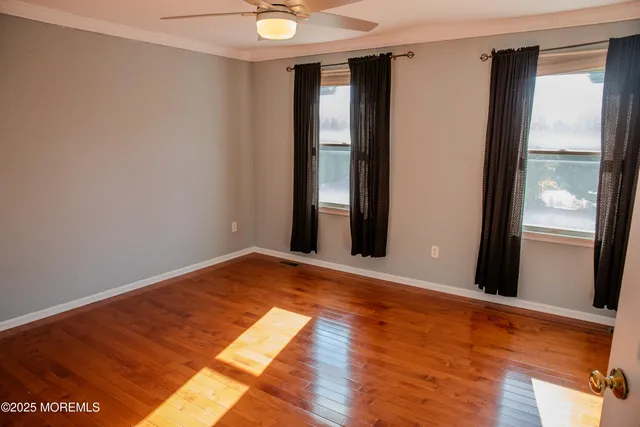 a view of a room with racks on the wall