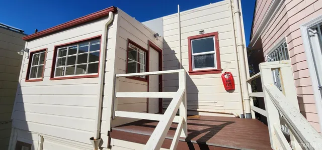 a front view of a house with a window