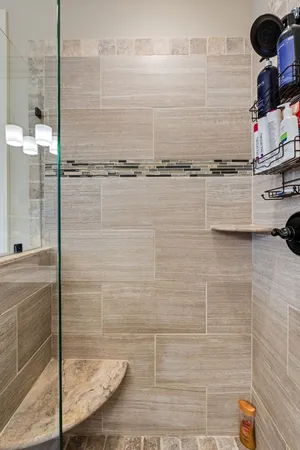 a bathroom with a shower
