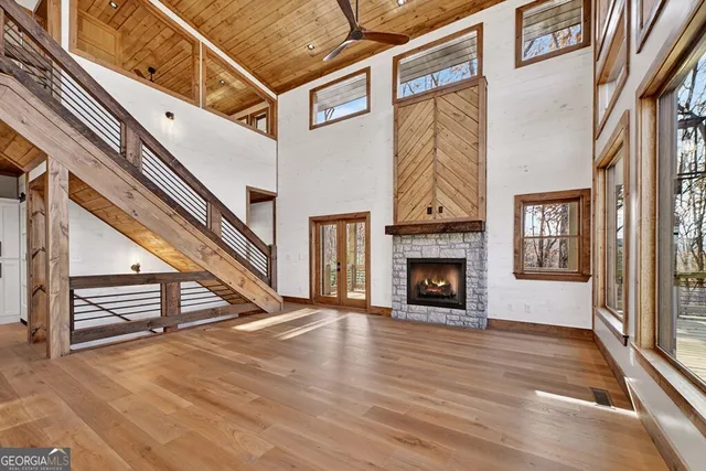 a view of lobby with furniture and floor to ceiling window