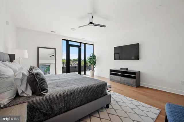 an aerial view of large building with a yard